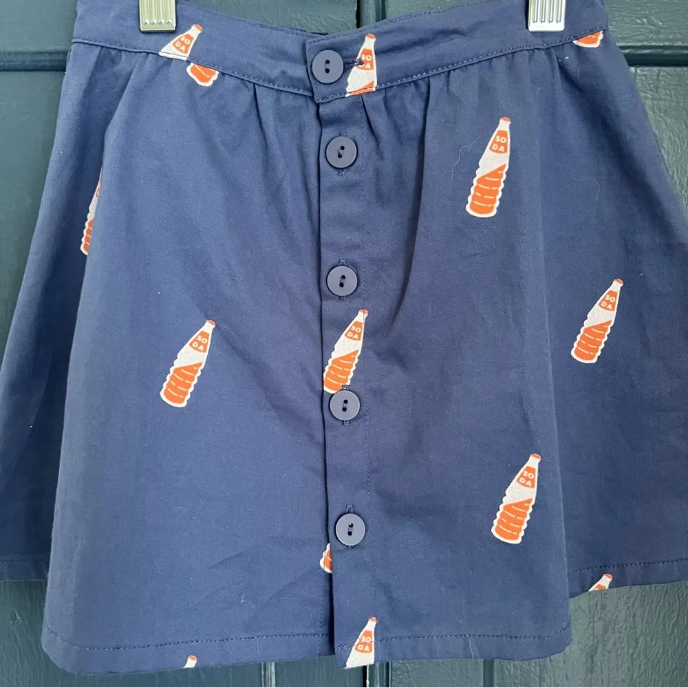 NWOT Tiny Cottons Blue Button Skirt 100% Cotton Kids Size 4 - Picture 2 of 5